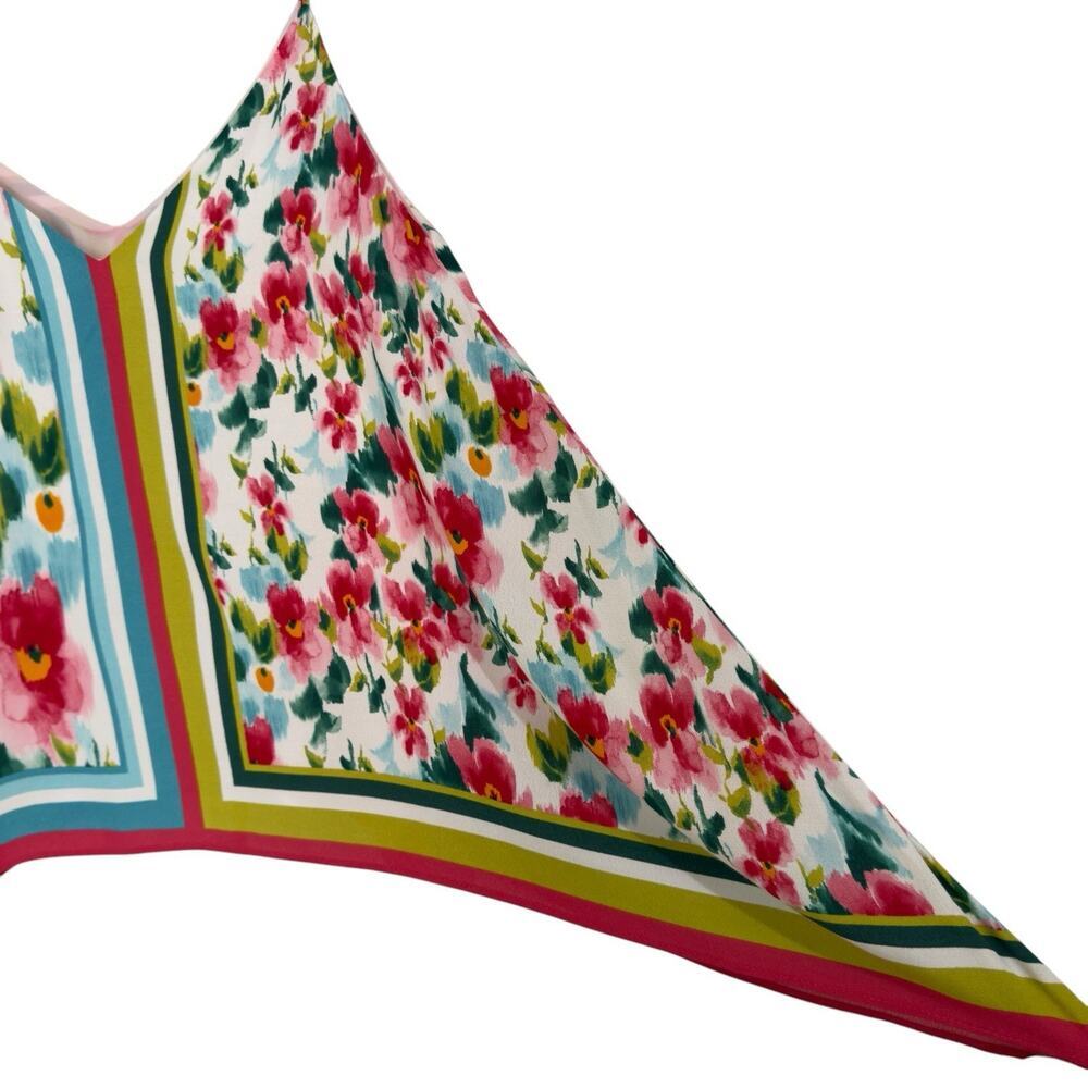 Zara Floral Print Spaghetti Strap Handkerchief Blouse Women Size Small Oversized - Picture 3 of 7